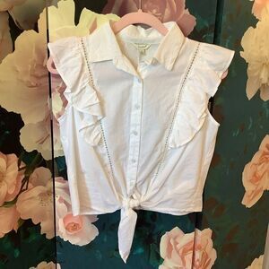 NWT‎ ❤️ Sim Sam White Cotton Top 🌸🌺🤩